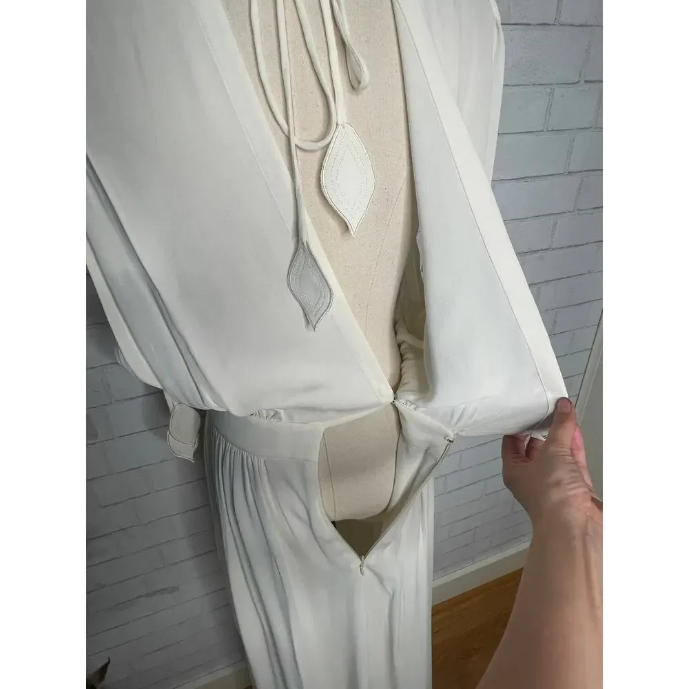 Tory Burch $498 Ivory Draped Grecian Gown Maxi Dress Wedding White Bridal 2 - Picture 11 of 12